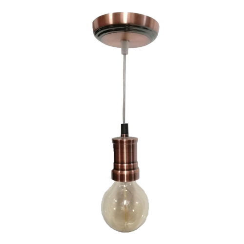 KIT COLG.E27 C/PORTALAMP.EDISON BCE.ROJIZO 9504